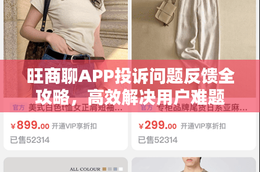 旺商聊APP投诉问题反馈全攻略,高效解决用户难题-第1张图片-旺商聊官网-官方下载 旺商聊APP投诉问题反馈全攻略,高效解决用户难题-第1张图片-旺商聊官网-官方下载